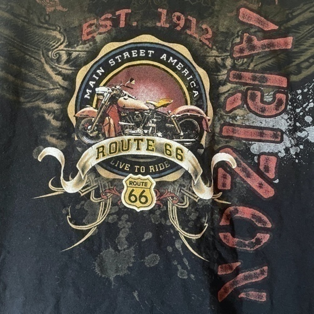 Anvil Mens Route 66 Arizona Graphic Tee Double Stitch Black Size XL